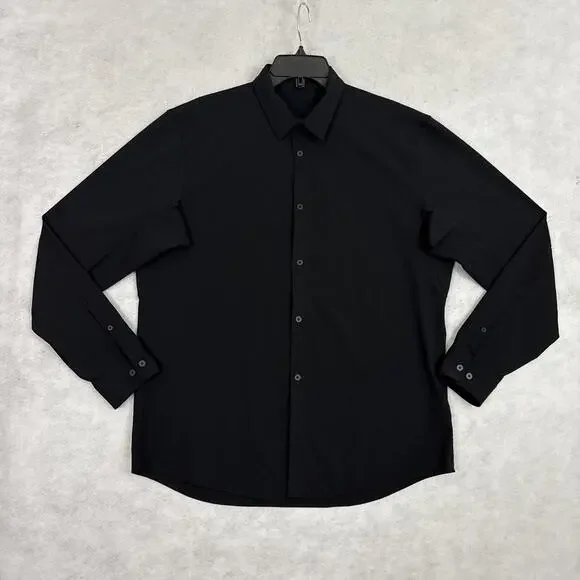Lululemon Mens Large Airing Easy Long Sleeve Shirt Black Vented Performance - Picture 7 of 9
